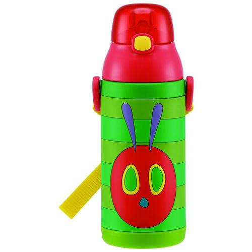 Skater Stainless Steel Children's Water Bottle, 380ml, with Straw, 3D Very Hungry Caterpillar Design, SSPV4