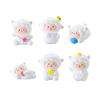 2Pcs Mini Resin White Miniature Sheep Figurines Tiny Resin Sheeps Figures Small Animals Lamb Figurine for Desk, Car Accessories