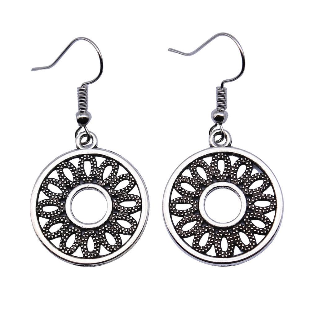 Filigree Teardrop Dangle Earrings Vintage Boho Leaf Drop Earrings For Women Ethnic Retro Jewelry