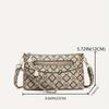 Flower Printed Crossbody Bag, Women's Multi Zipper Clutch Wallet, Fashion Shoulder Purses For Daily Use