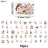 50PCS Purple Dreamy Stickers Cute Cartoon Waterproof Transparent PET Sticker DIY Scrapbooking Journal Decoration Accessories