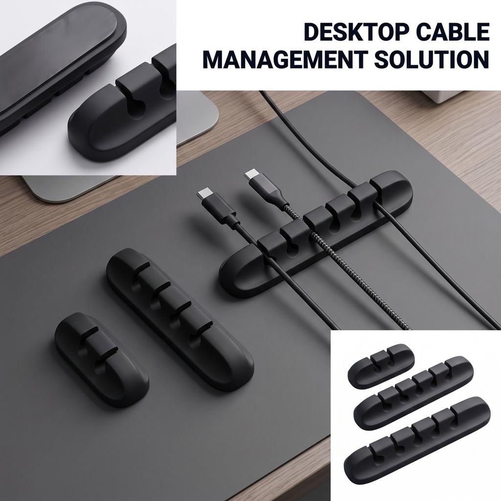 Cable Management Clips for Desk Car Home - No Adhesive Wire Holder