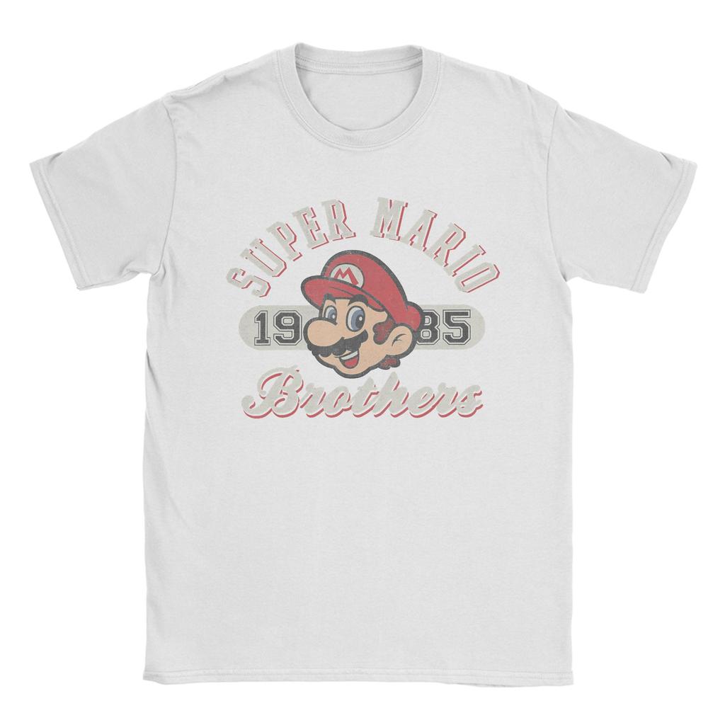 Super Marios Bros 1985 Face Logo T Shirt Unisex Pure Cotton Creative TShirt O Neck Tee Shirt Short Sleeve Tops New Arrival