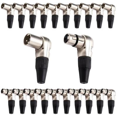3-Pin L-Form 90 Grad Rechtwinklig Stecker Buchse XLR-Stecker für Mikrofon Audio Balanced Cable Lautsprecher