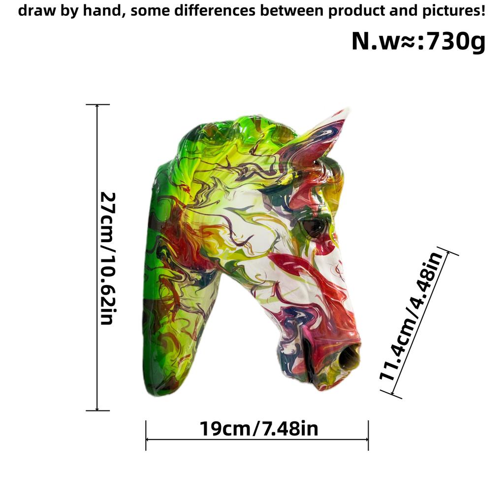 American Simulated Three-dimensional Horse Head Ornament Wall Hanging Decoration Living Room Entrance TV Background Wall Animal Crafts