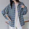 Navava Women Casual Check Long Sleeve Shirt Nb2968