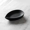 Ribbed Leaf-Shaped Anhui She Calligraphy Inkstone and Brush Rest, Portable & Handmade.