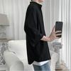 2022 Summer New Casual Men's Shirt Cotton Solid Color Three Quarter Shirts For Men