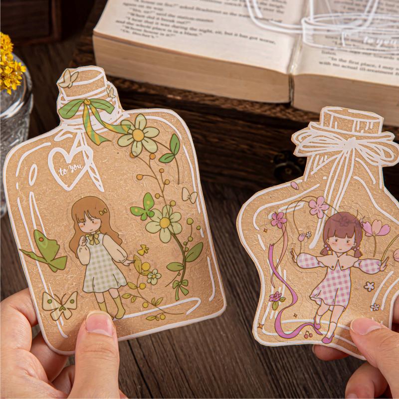 Decoration of Glassware, Hand-held Items, DIY Bottles, Stickers, Transparent Bookmarks, PET Glass Bottles, Stickers, Decoration
