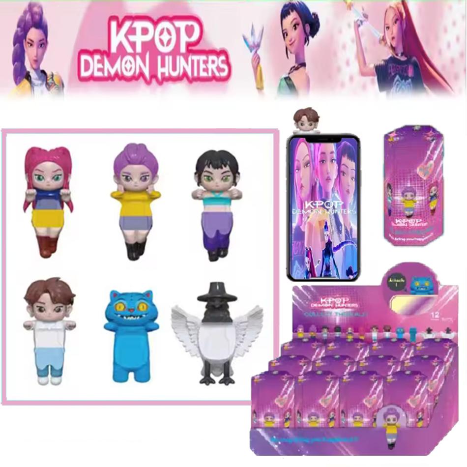 12pcs/Set Kpop Demon Hunters Action Figure Toy Derpys Tiger Rumi Mira Zoey Sussy Figurine Blind box Doll For Fans Gift