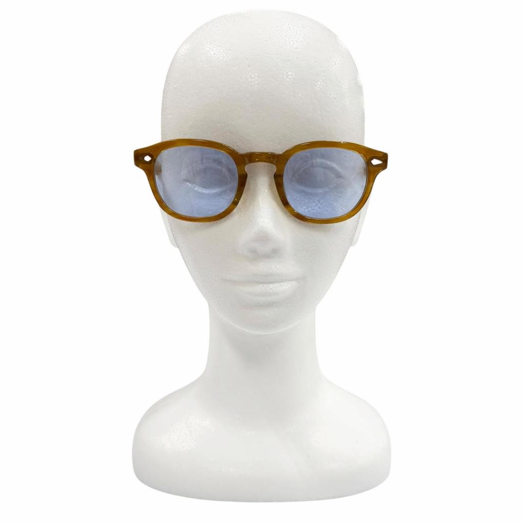 Excellent MOSCOT Sunglasses LEMTOSH Eyewear Clear Brown Mens Used