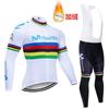 Winter Thermal Cycling Jersey Bib Pants Set Men Women Long Sleeve Fleece Warm Mountain Bike Outfit