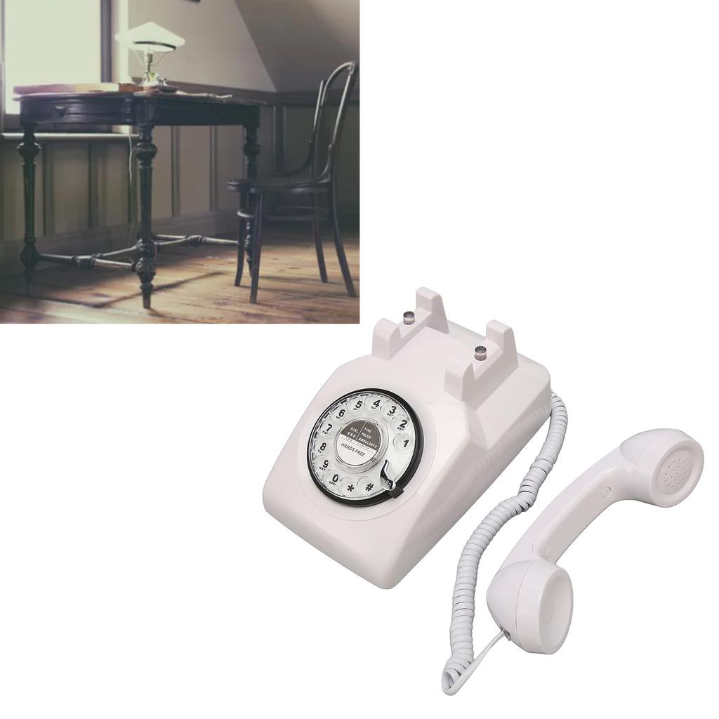 Retro Rotating Phone Old Fashioned Vintage Landline Phone with Mechanical   Speaker for Household   Hotel