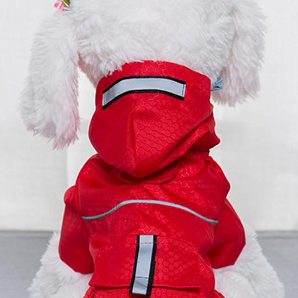 Hondenregenjas met capuchon en reflecterende strip, leeuwsgat, waterdichte hondenregenkleding, jas voor puppy