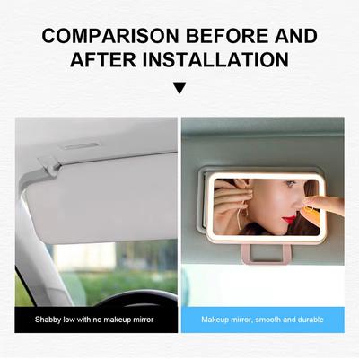 2024 New Mirror Sun Visor Makeup Mirror Led Touch Screen Three Gear Adjustment Rechargeable Interior Rear Mirror Vanity Mirror