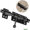 Heavy Duty Slide Gate Latch Bolt Safety Door Lock With Padlock Hole, 304 Stainless Steel Matte Black, 6 Inch 160mm Length, 14mm Dia. (8 Inch (200mm)