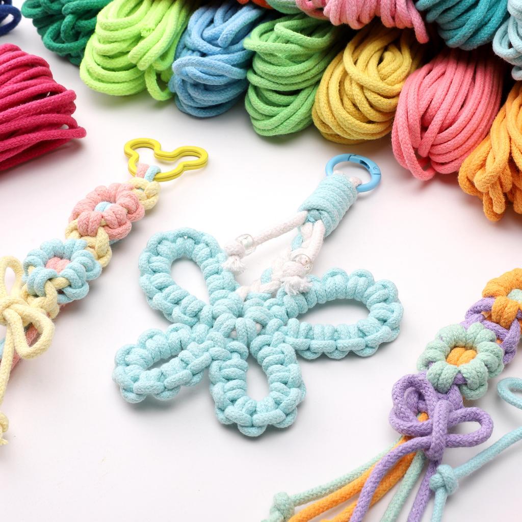 Core Cotton Monochrome Braided Rope Cotton Cord Thread String DIY Beading Bracelet Jewelry Making