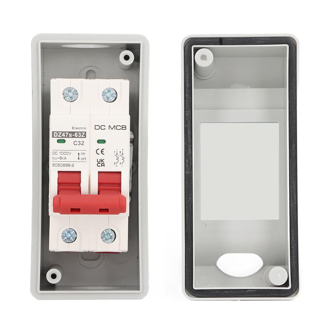 DC Miniature Circuit Breaker 2P IP65 Waterproof Transparent Cover 32A PV Circuit Breaker for RV