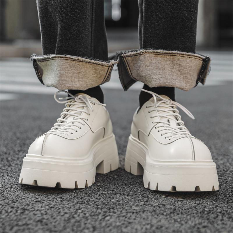Men'S Shoes Annual Ins Fashion Casual Shoes Men'S Platform Inner Height-Increasing Leather Shoes 24312-J