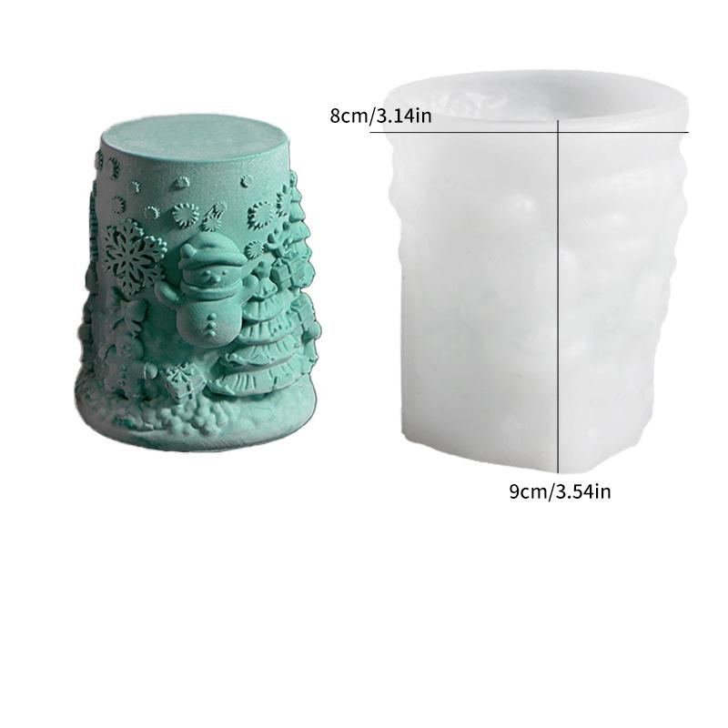 Christmas Tree Mold White Christmas Snowflake Mold Cylinder Candle Mold Cylindrical For Holiday Crafts Festival Ornament Home