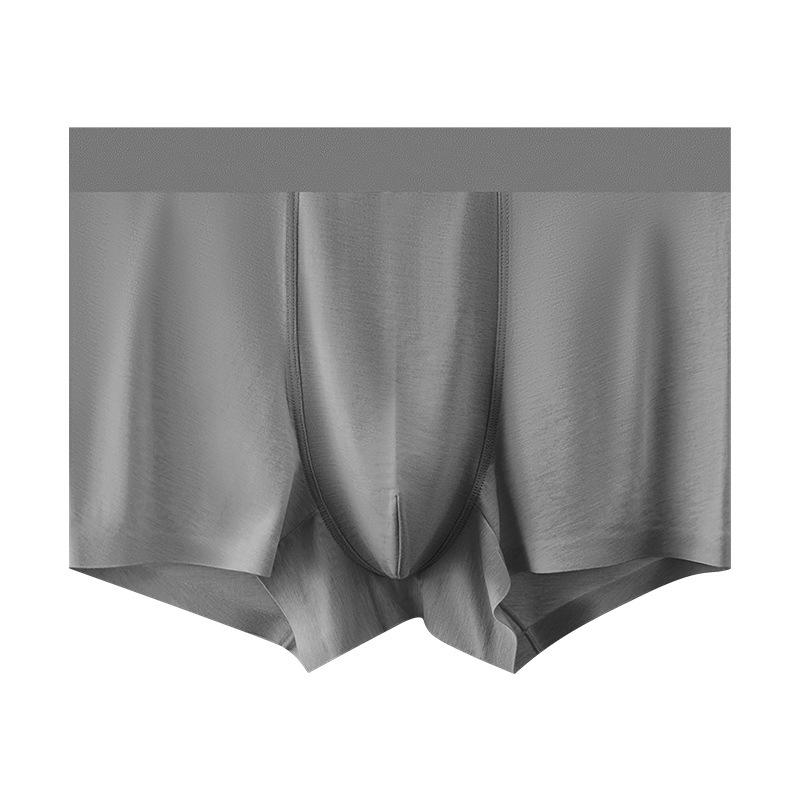 

Мужское нижнее белье Летнее однотонное со средней посадкой Дышащее нижнее белье Тонкое четырехстороннее плоское нижнее белье 4XL темно-серого