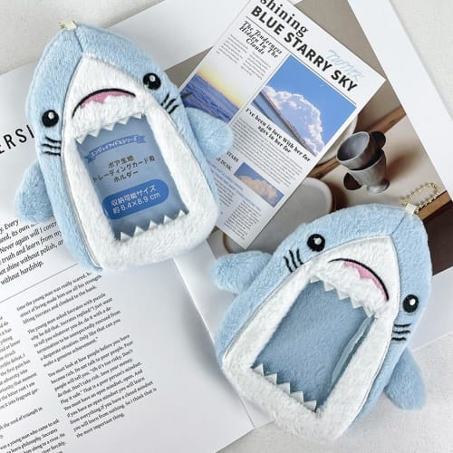 Set of 3 Shark Plush Card Cases, Card Storage, ID Cases, and Card Holders. Cute Korean Merchandise for Your Own Favorite.