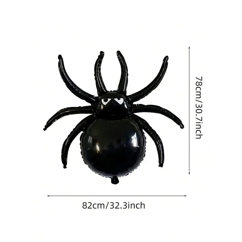 3pcs Halloween black spider balloons Halloween party spider theme decoration birthday party supplies 5