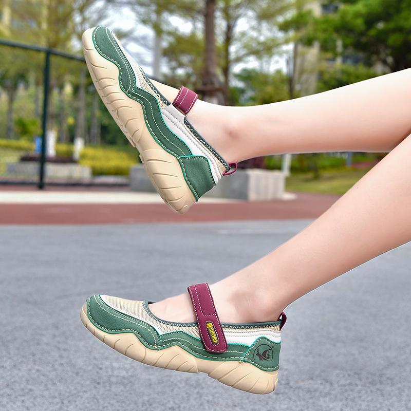 Women's Sandals Large Size Mother Breathable Flat-heeled Casual Shoes Summer Loafers