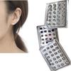Magnetic Fake Earring Studs No Piercing Round Classic Crystal 4/5/6MM for Business Casual Occasion Wear
