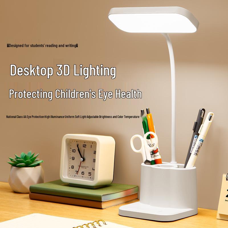 Multifunctional LED Desk Lamp with Pen Holder & Eye Protection for Students - Charging & Night Light