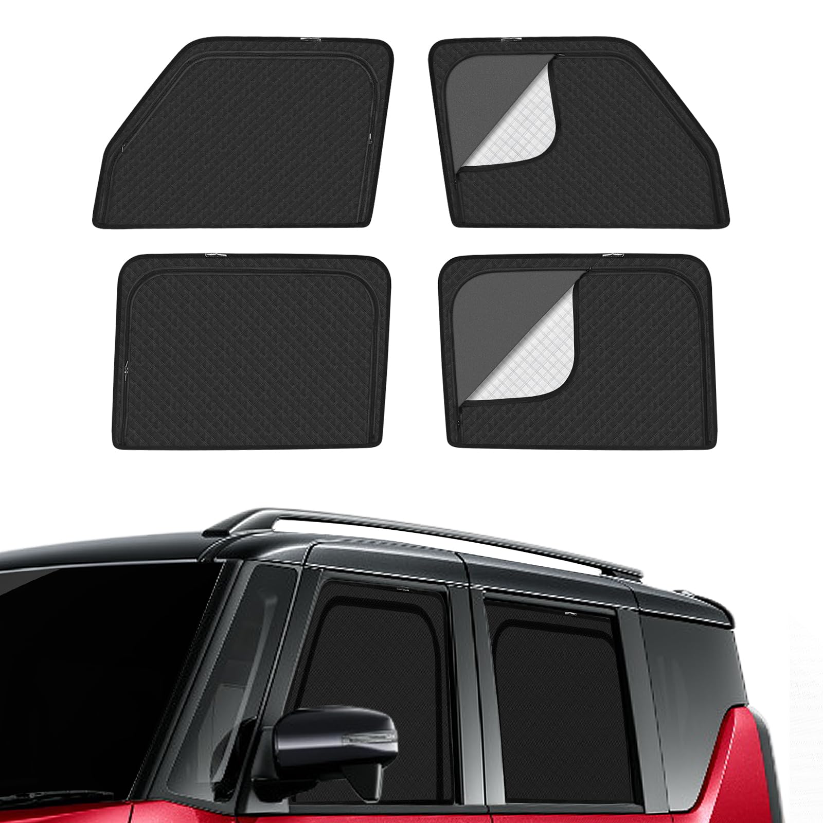 

Сетчатый солнцезащитный козырек Mitsubishi Delica Mini B3 Series DelicaMINI Боковые солнцезащитные шторки от насекомых Автомобильные УФ-защитные шторки для водителя и пассажира Внутренние 4 панели Автомобильные шторки, чёрный