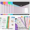 12pcs A4 Binder Pocket Plastic Envelopes Binder Folders, 11 Holes Expandable Binder Folders Document Pouch with Snap Button & Label Loose-Leaf