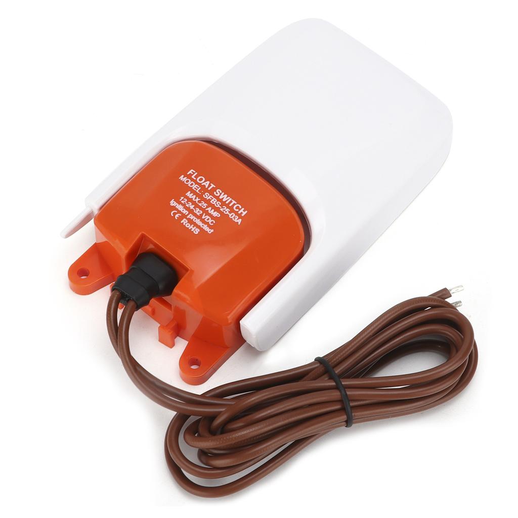 Boat Drainage Bilge Water Pump Float Switch AntiAging UVResistant for 25 Amps 12V 24V 32V Systems