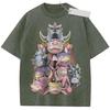 Slowpoke, Slowbro, Slowking Unisex Wash T-Shirt, Pokemon Tshirt, Adult Youth Shirt, Manga Tee Wash Shirt, Y2K Shirt