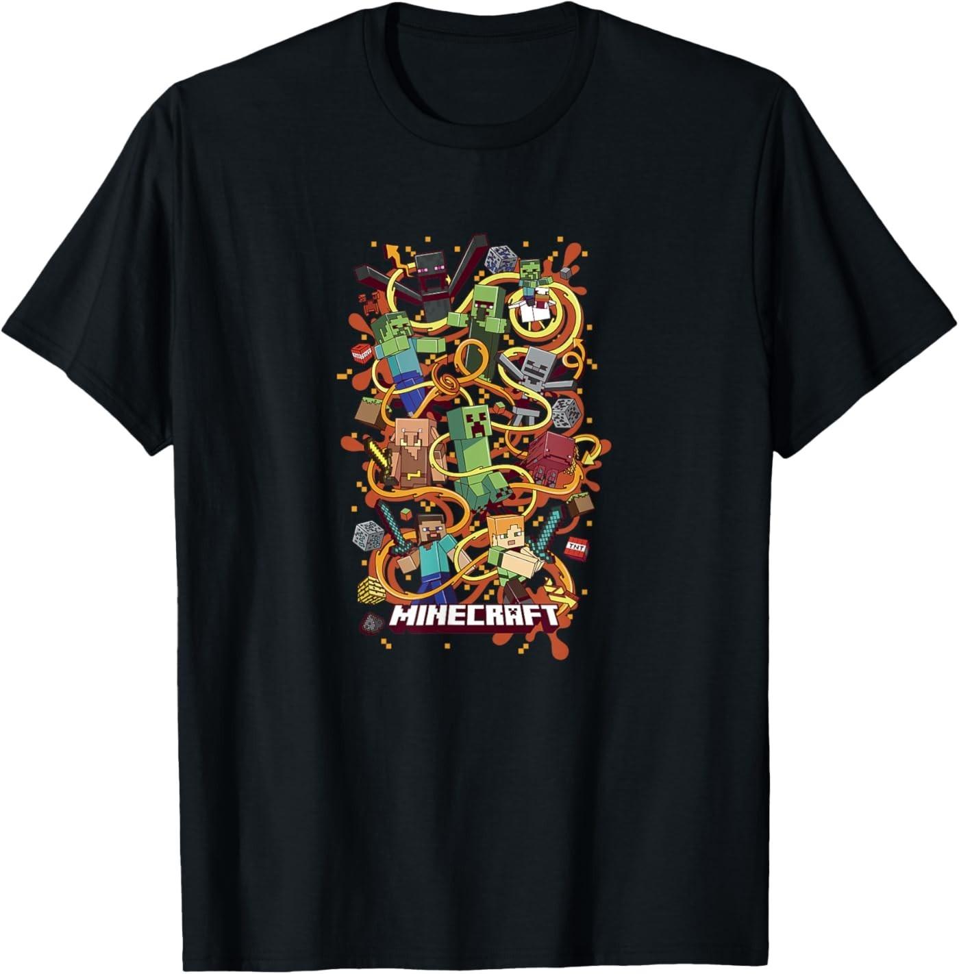 Minecraft Group Shot Funtage Arrow Composition T-Shirt 4XL