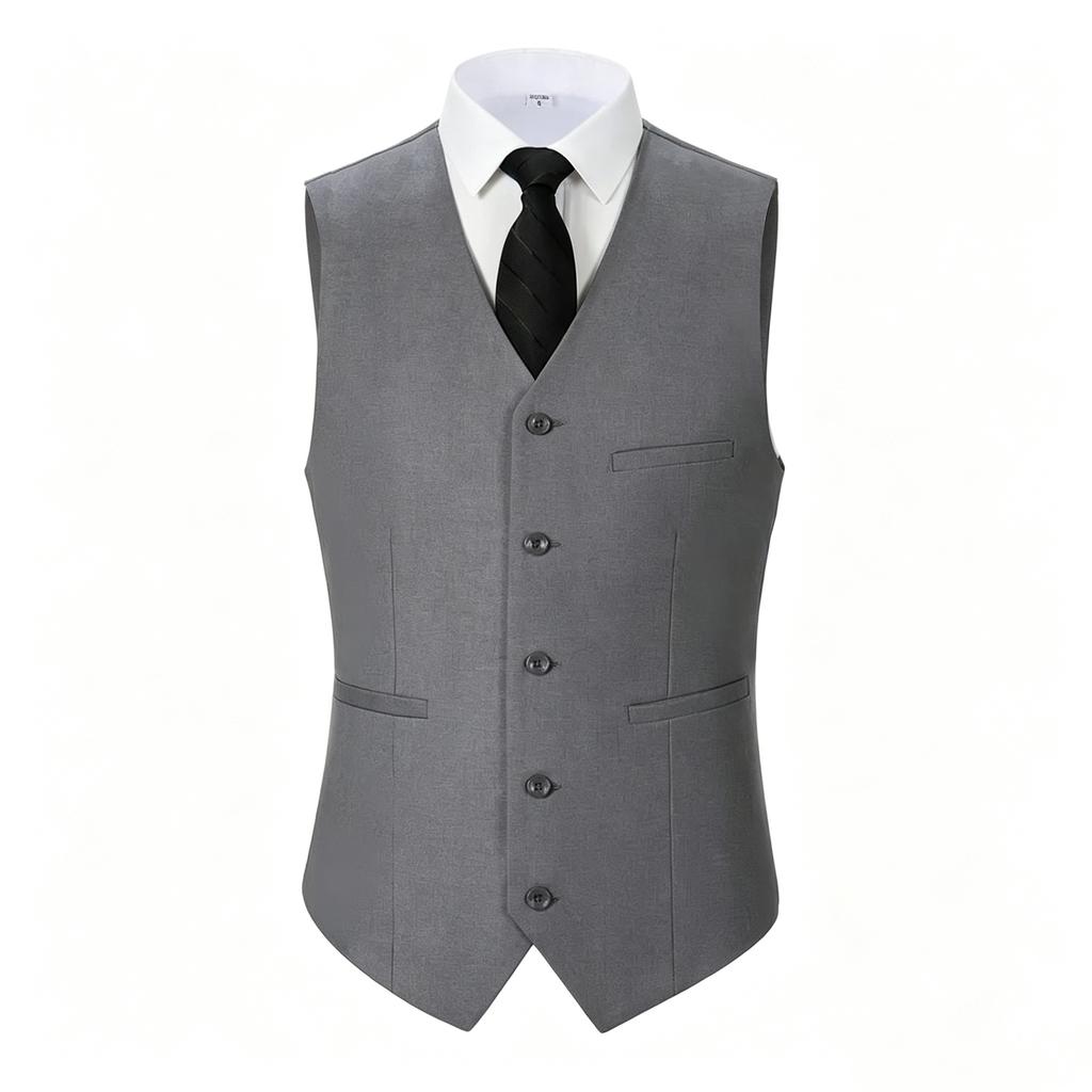 Men's Sleeveless Slim Fit Business Casual Suit Vest for Wedding Man
