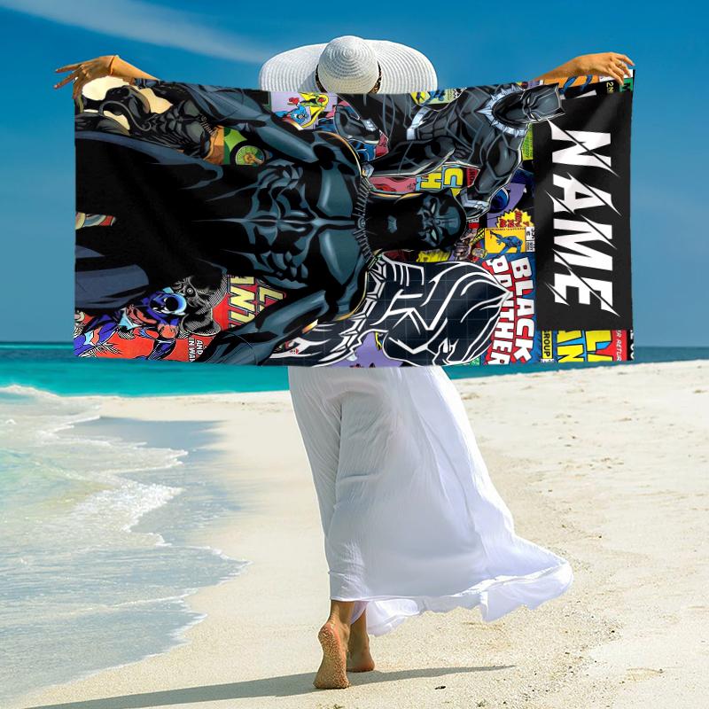 Personalized "Spider-Man: Heroic Journey" Beach Towel Microfiber Beach Towel Thin Absorbent for Beach Swimming Yoga Bath Sports. 0910239