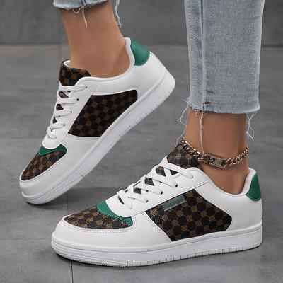 Frühling und Herbst neue Board-Schuhe Damen Sportschuhe Studentinnen bequeme verschleißfeste atmungsaktive Schachbrettschuhe