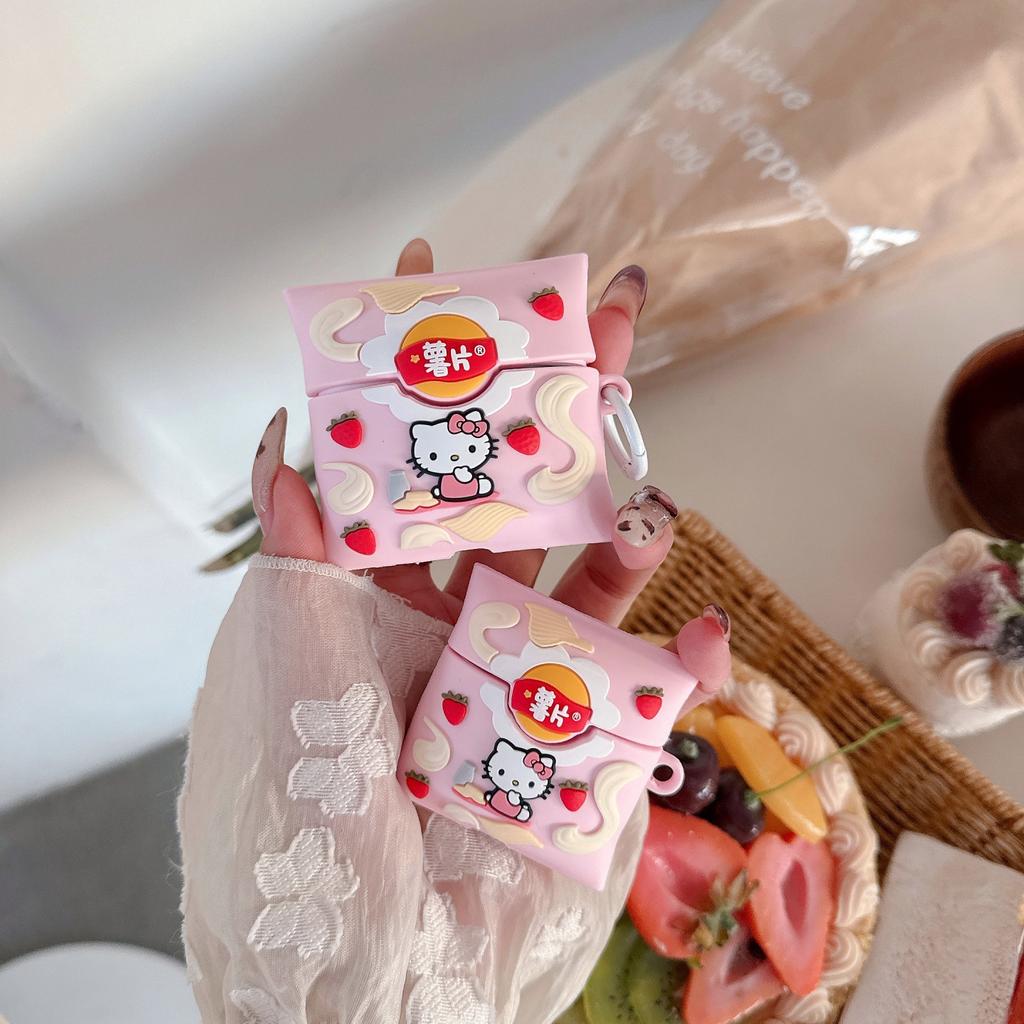 Pink KT potato chips for airpods4 apple earphone cover 2/3 generation AirPods pro3 silicone cover