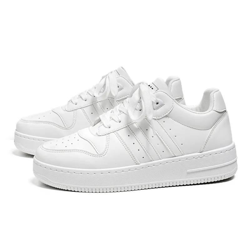 

Мужские белые кроссовки, спортивная обувь, на шнуровке, мужская платформа, повседневная мода, кроссовки для тенниса, кроссовки для бега, Zapatillas De Deporte 44 39 белый