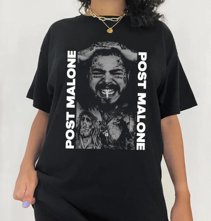 

Vintage Post Malone Shirt Rap Unisex Tee Birthday Gift Gift For Fan S-5XL Unisex T-Shirt XXL