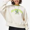 Li Ning X Disney Monsters University Collaboration Letter Cartoon Print Fleece Warm Loose Pullover Sweatshirt Women Sweatshirt Off-White AWDT808-1