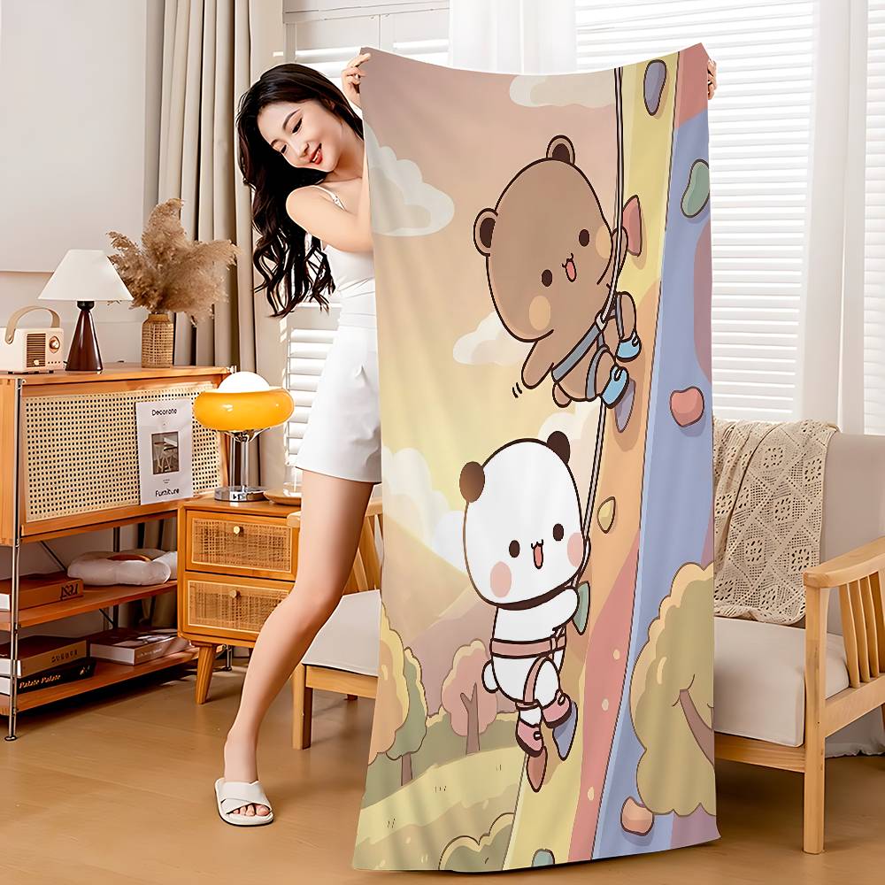 Anime Cute Dudu Bubu Anime Beach Swimming Towel Soft Absorbent Washcloth Children's Gifts For Kids Travel Camping Gym
