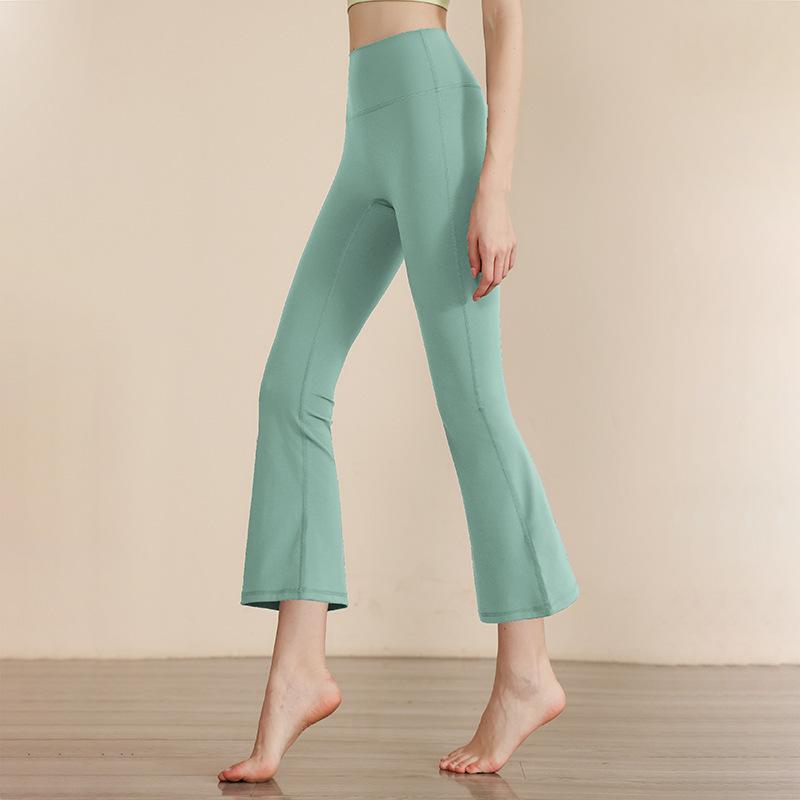 Small Nine-point Yoga Pants, High Waist, Hip Lift, Sports Fitness Wide-leg Pants, and Micro-flared Leggings for Women.