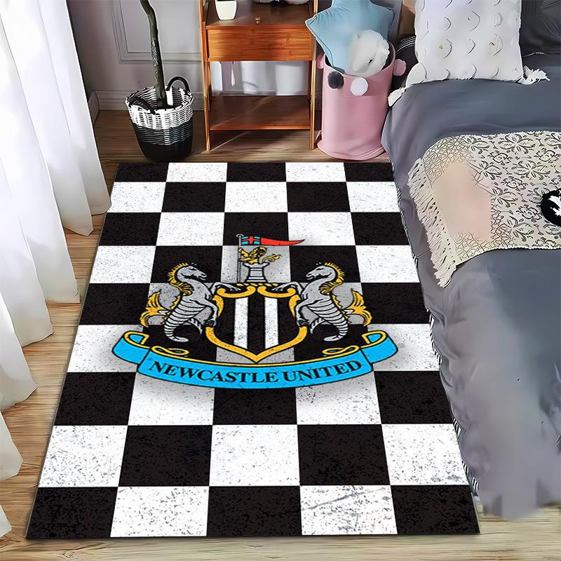 "Black White Checkered Carpet with Newcastle United Crest Design" Suitable for use as an anti-slip for living room bedroom sofas