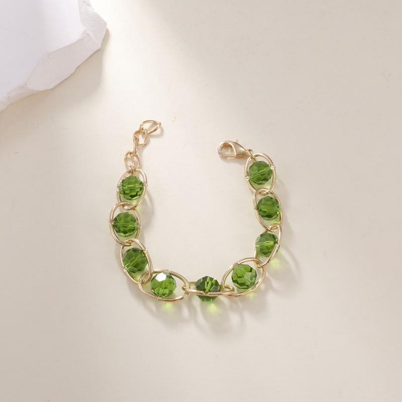 European and American jewelry fashion versatile INS wind crystal gold winding retro simple bracelet spot