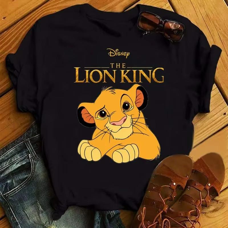 MINISO Hakuna Matata Disney Simba Lví král Tričko pro ženu Kawaii Trička Vtipné Harajuku Simba Unisex Tričko Dámské oblečení