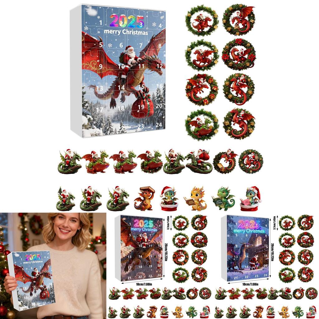 Christmas Tree Hanging Ornaments With Santa Claus Dragon Theme Acrylic For Holiday Gift