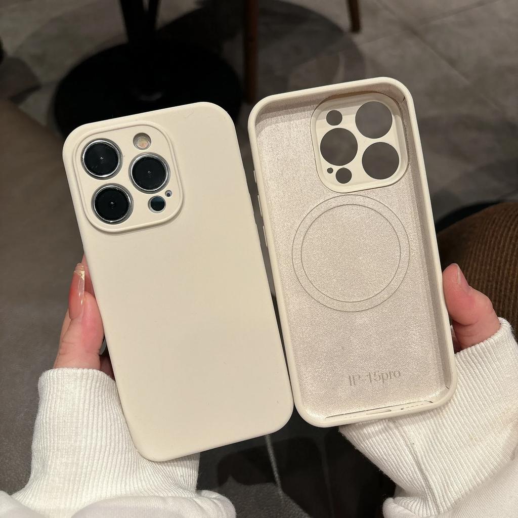 Original Liquid Silicone For Magsafe Case For iPhone 17 16 15 14 12 13 17 Pro Max Air Magnetic Wireless Charge Soft Skin Cover