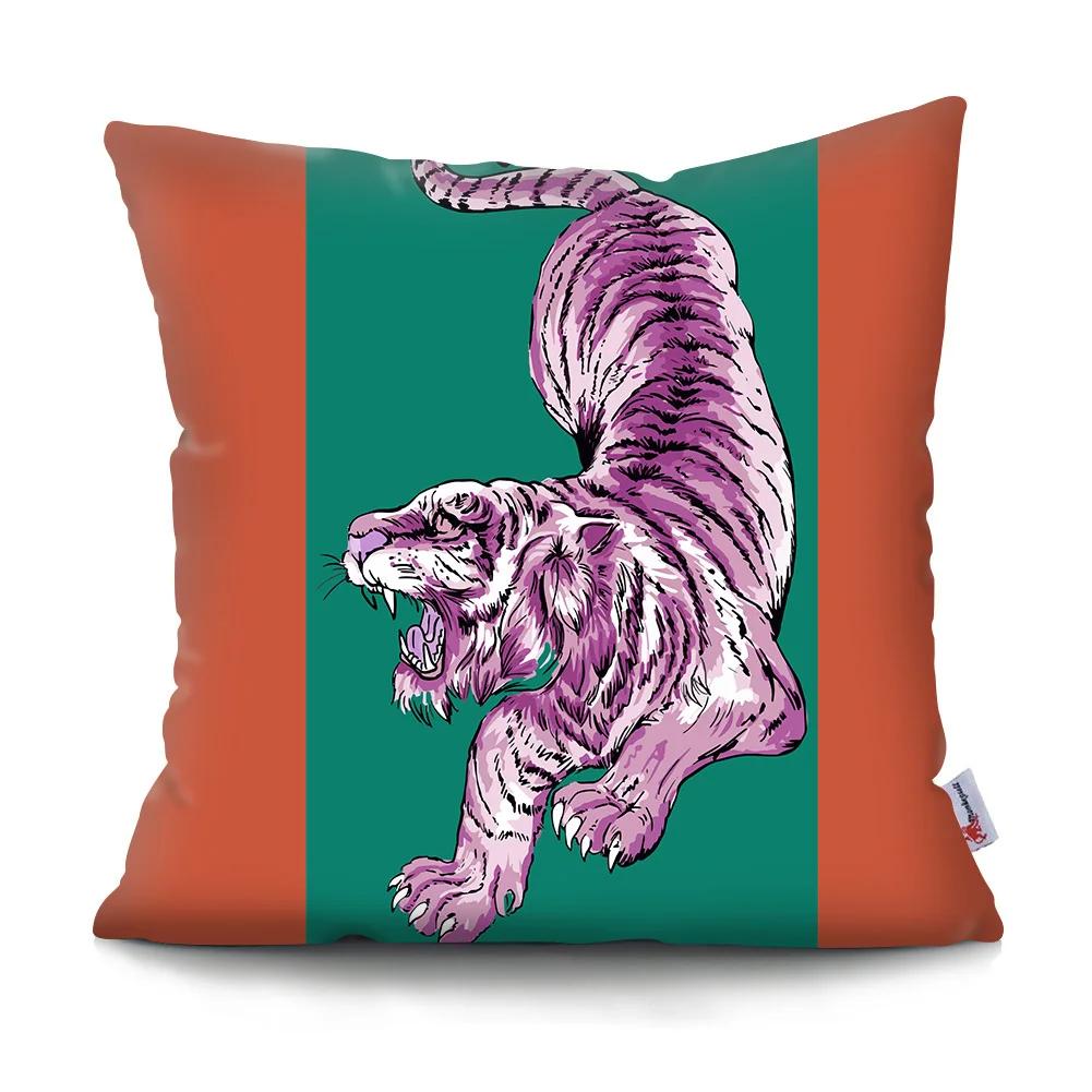 Kissenbezug Schlicht Retro Tigerkopf Kissen Auto Sofa Heimdekoration Kissenbezug Ornament